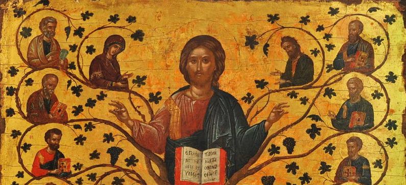 Image of Christ as the root and stem and the apostles as the branches.